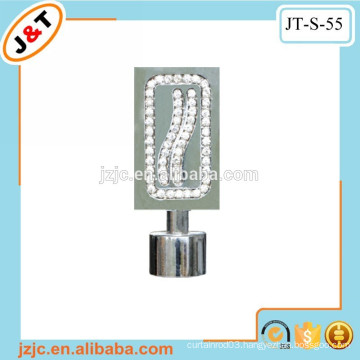 retractable flat metal curtain rod with diamond curtain finial